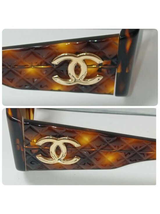 Chanel Sunglasses Tortoiseshell Brown CC Logo Gold Wellington Eyewear main image 7